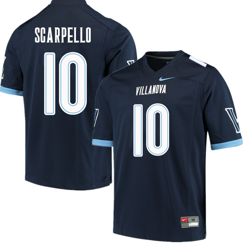 Men #10 JJ Scarpello Villanova Wildcats College Football Jerseys Sale-Navy